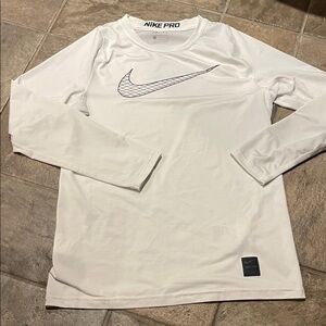 Nike Pro White Long Sleeve Top